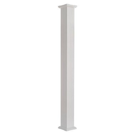 AFCO 800AC610 Column, 10 ft H, Square, Aluminum, White 800AC0610